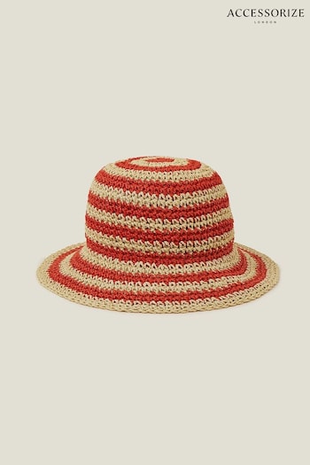 Accessorize Orange Stripe Bucket Hat (B23287) | £22