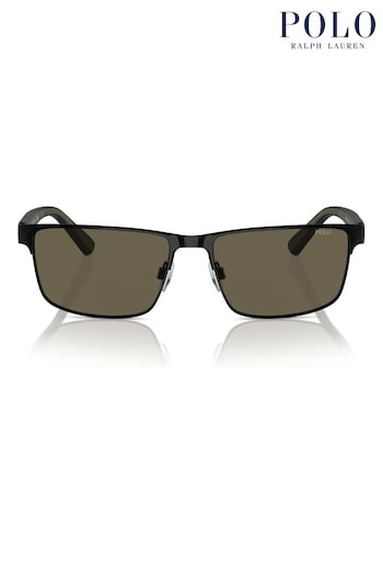 Polo Ralph Lauren Ph3155 Rectangle Black Sunglasses (B23432) | £148