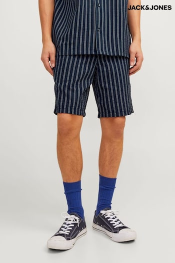 JACK & JONES Blue Seersucker Stripe Summer Shorts Sports (B23493) | £28