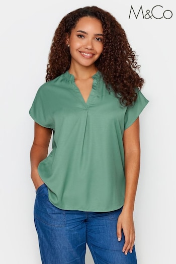 M&Co Green Grown On Sleeve Blouse (B23499) | £24