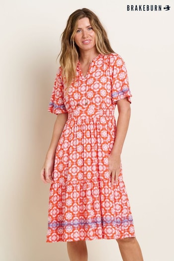 Brakeburn Pink Moroccan Tile Midi Dress (B23799) | £70