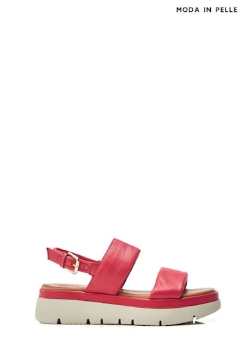 Moda in Pelle Tone Nelly Two Part Flexi Ring Hardware Wedge Sandals (B23828) | £89