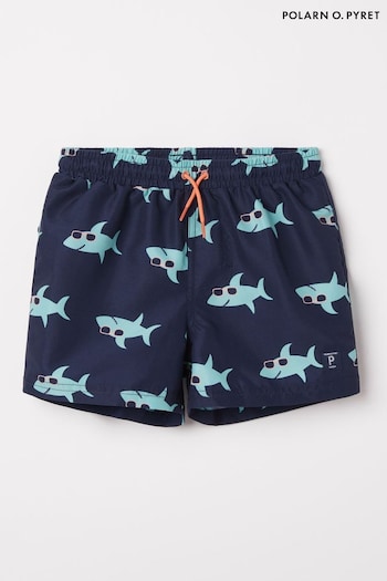 Polarn O Pyret Blue Sealife Print Swim Shorts (B23910) | £24