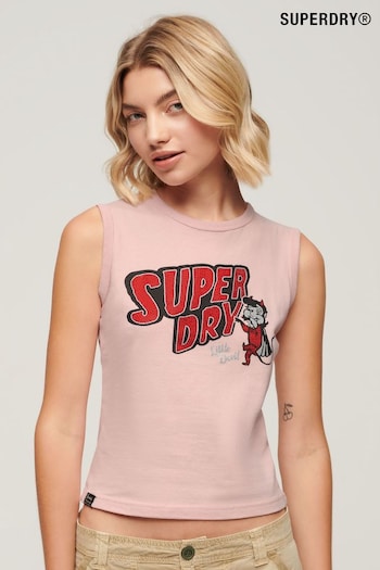 SUPERDRY Pink SUPERDRY Retro Embellished Slim Vest Top (B23943) | £25