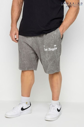 BadRhino Big & Tall Grey Logo Print Cintura Shorts (B24055) | £26