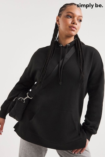 Simply Be Longline Black Hooded Tunic (B24130) | £28
