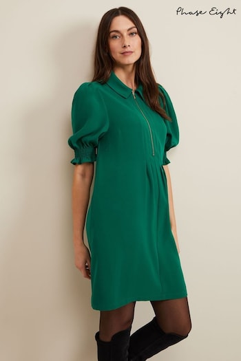 Phase Eight Green Candice Zip Swing Dress (B24194) | £89