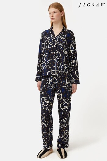 Jigsaw Blue Oh La La Modal Pyjamas (B24274) | £79