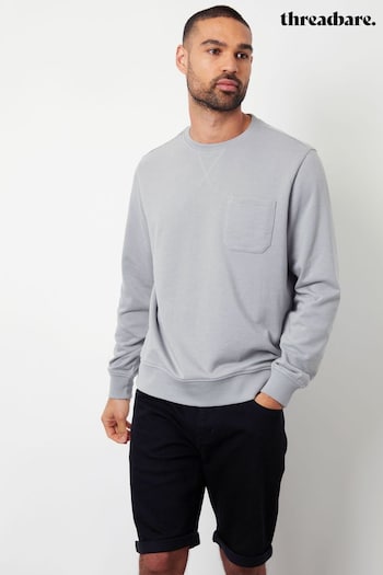 Threadbare Grey Crew Neck Sweatshirt with Pocket (B24459) | £22