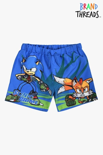 Brand Threads Blue Boys Sonic Prime Swim Shorts Puff (B24512) | £15