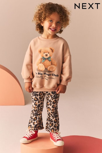 Brown Sweatshirt and Flare Leggings Set (3mths-7yrs) (B24638) | £15 - £19