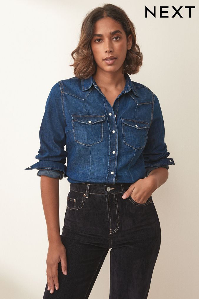 Womens denim shirt next on sale