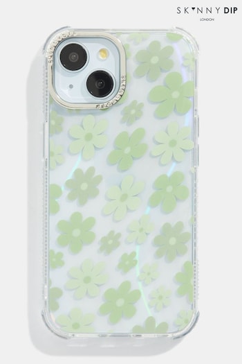 Skinnydip Green iPhone 13 Case Warped Flower (B24870) | £24