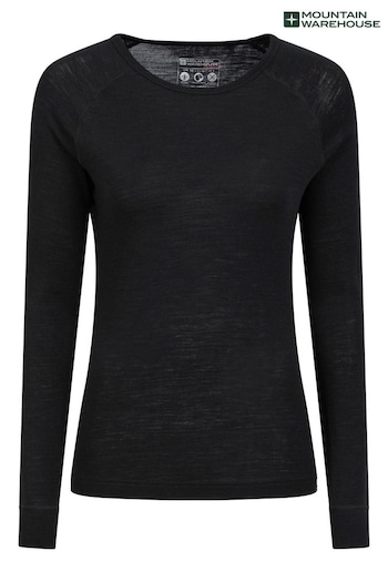 Mountain Warehouse Black Womens Merino Long Sleeved Thermal Top (B24873) | £48