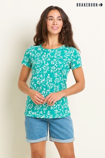 Brakeburn Green Bamboo Leaves T-Shirt (B24876) | £29