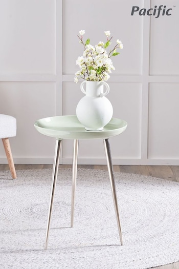 Pacific Sage Green Seline Enamelled Table with Gold Legs (B24961) | £149.99