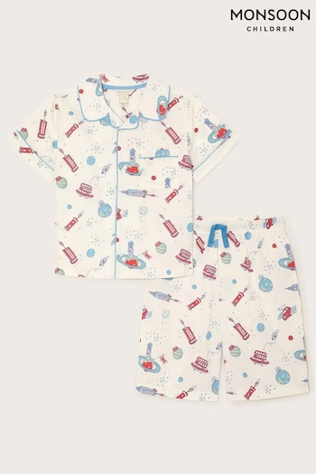 Monsoon White London Space Pyjama Set (B25003) | £24 - £26