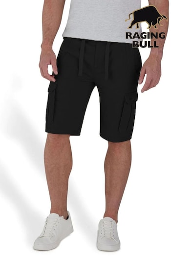 Raging Bull Cargo Black Shorts bandana-print (B25103) | £59