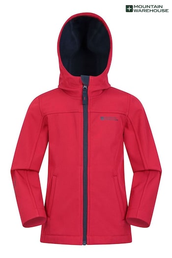 Mountain Warehouse Red Exodus Kids Water Resistant Softshell Jacket (B25113) | £29