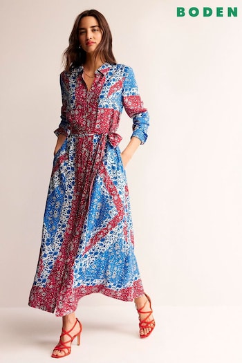 Boden Blue Claudia Maxi Shirt Dress (B25139) | £250