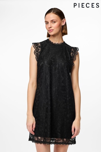 PIECES Black Lace Detail Dress (B25165) | £38