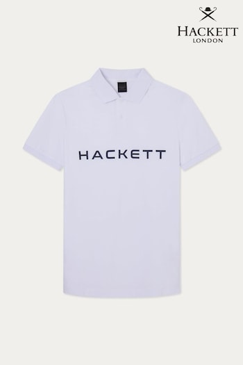 Hackett London Men Short Sleeve White Polo Shirt (B25178) | £80