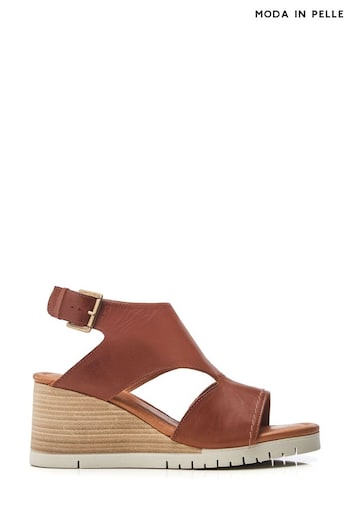 Moda in Pelle Peyten High Front Iber Brown Wedges wmn Sandals (B25196) | £119
