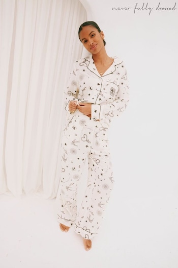 Never Fully Dressed Cream Button Through Pyjamas (B25224) | £56