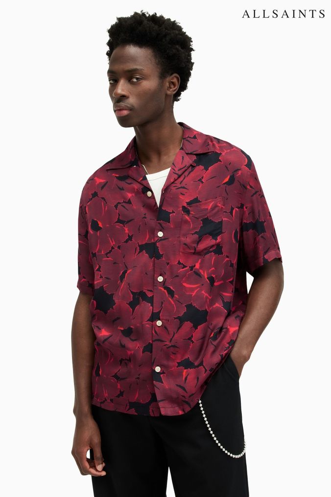 Buy Men s Black Floral Shirts Online Next UK