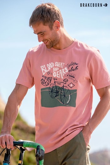 Brakeburn Pink Blood Sweat And Gears T-Shirt (B25276) | £29