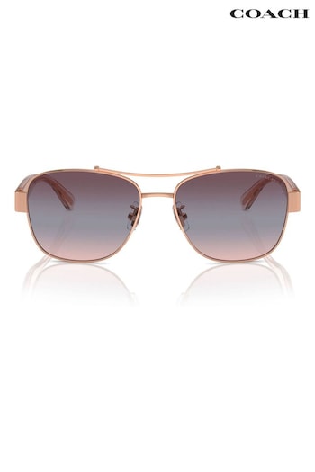 COACH Kurt Pink Hc7161 Pilot Sunglasses (B25283) | £139