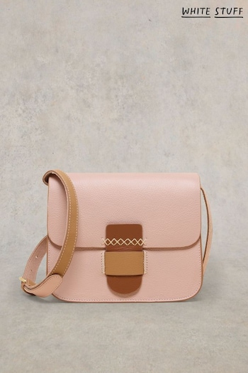 White Stuff Pink Evie Leather Satchel Bag (B25398) | £55