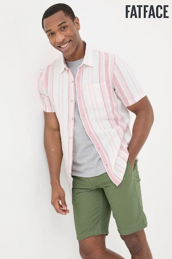 FatFace Pink Short Sleeve Danby Stripe Shirt (B25420) | £44