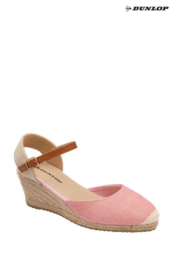 Dunlop Pink Wedges Espadrilles Unisex Sandals (B25440) | £35