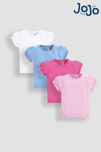 JoJo Maman Bébé Pink 4-Pack Pretty T-Shirts rmica (B25514) | £29