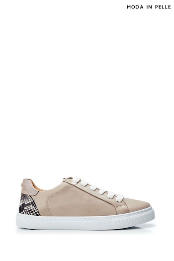 Moda in Pelle Slim Natural Braidie Sole Lace-Up Trainers (B25549) | £119