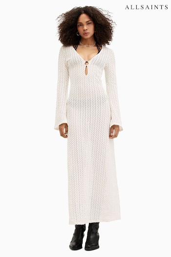AllSaints White Karma Maxi Dress (B25701) | £179
