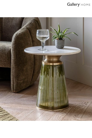 Gallery Home Gold Marrakesh Glass and Marble Side Table (B25722) | £380