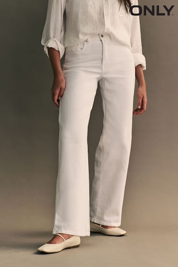 ONLY White High Waisted Wide Leg Jeans (B25729) | £35