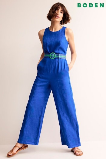 Boden Blue Carla Linen Jumpsuit (B25735) | £125