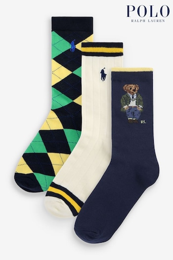 Polo Sleeve Ralph Lauren Boys Blue Bear Socks (B25921) | £12