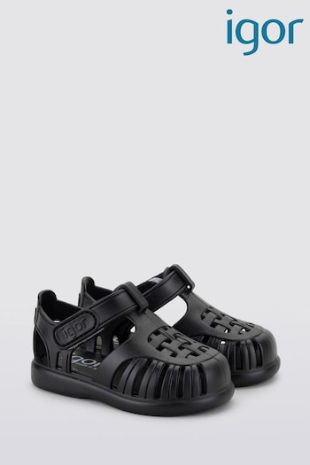 Igor Tobby Solid Black Sandals (B26030) | £21
