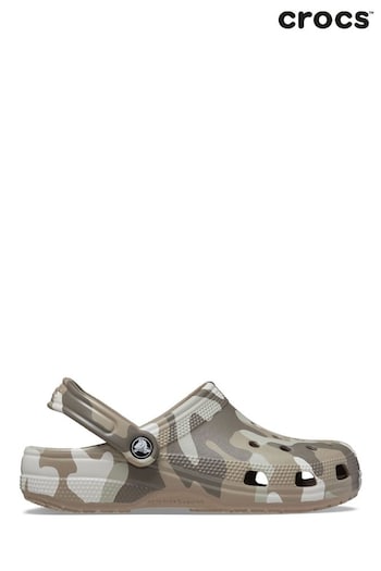 Crocs Fur Seasonal Camo Brown Sandals (B26032) | £50