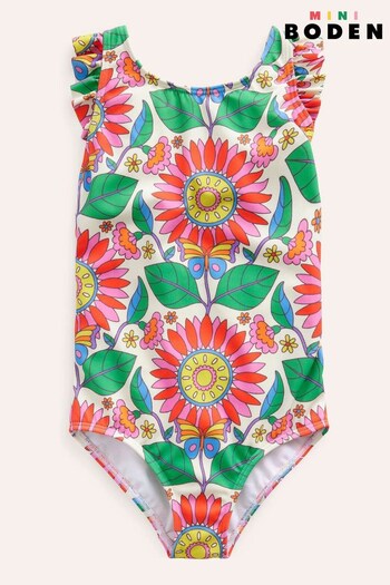 Boden Green Frill Crossback Swimsuit (B26049) | £23 - £27