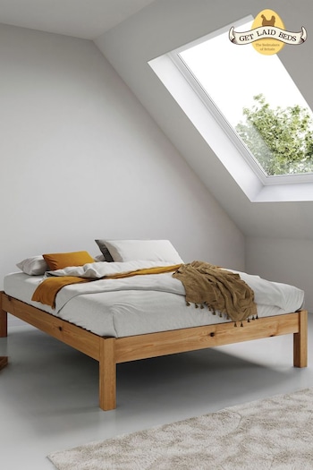 Get Laid Beds Honey Natural Platform No Headboard Solid Wood Bed (B26090) | £510 - £645