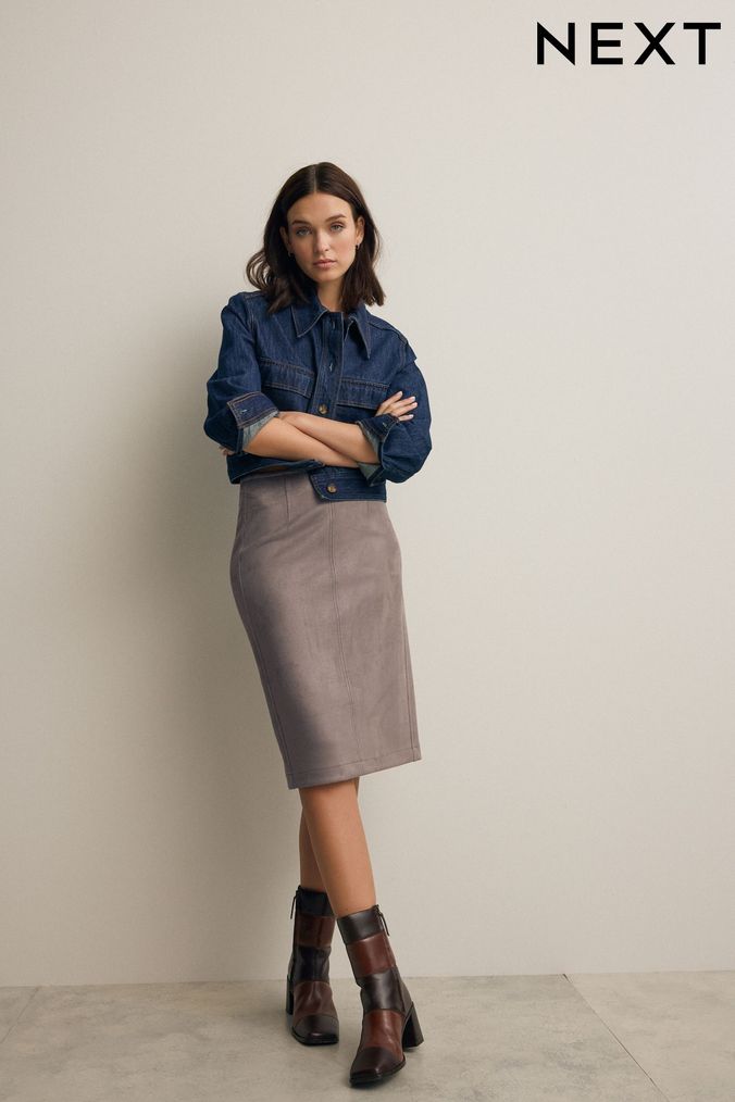 Light grey pencil skirt next store
