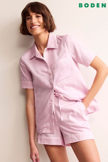 Boden Pink Cotton Sateen Pyjama Shorts (B26167) | £38