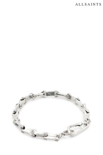 AllSaints Men's Silver Stone Signature Bolt Chain Link Bracelet (B26207) | £135