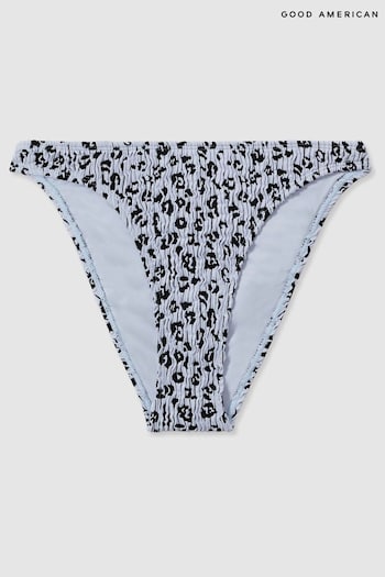 Good American Blue Print Good American Textured Leopard Print Bikini Bottoms (B26341) | £68