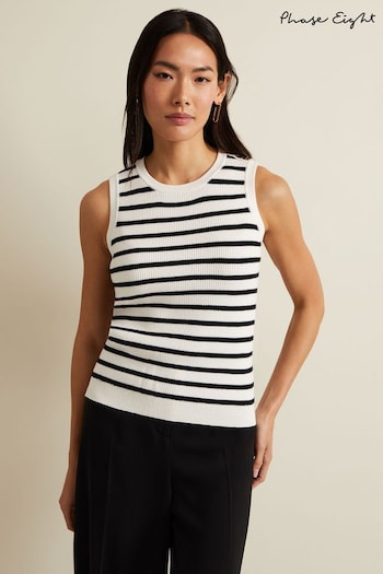 Phase Eight Cream Chloe Stripe Vest (B26362) | £69